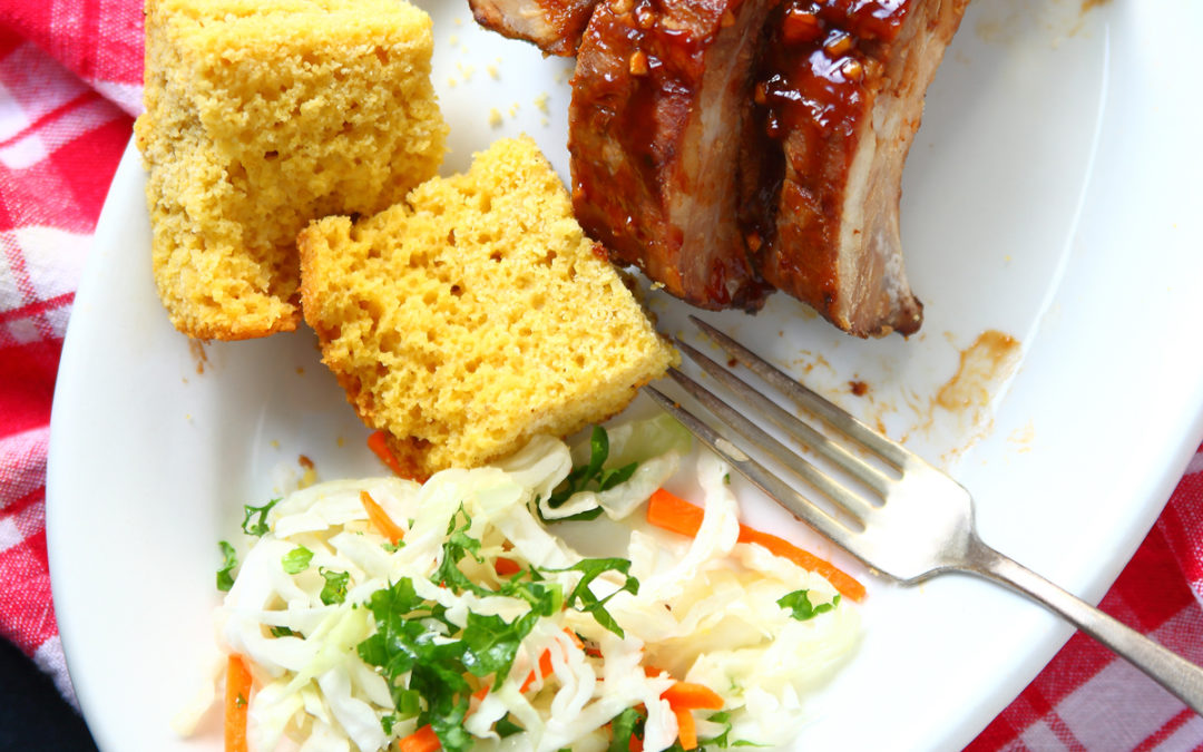 Sweet and Spicy BBQ Ribs with Homemade Cornbread