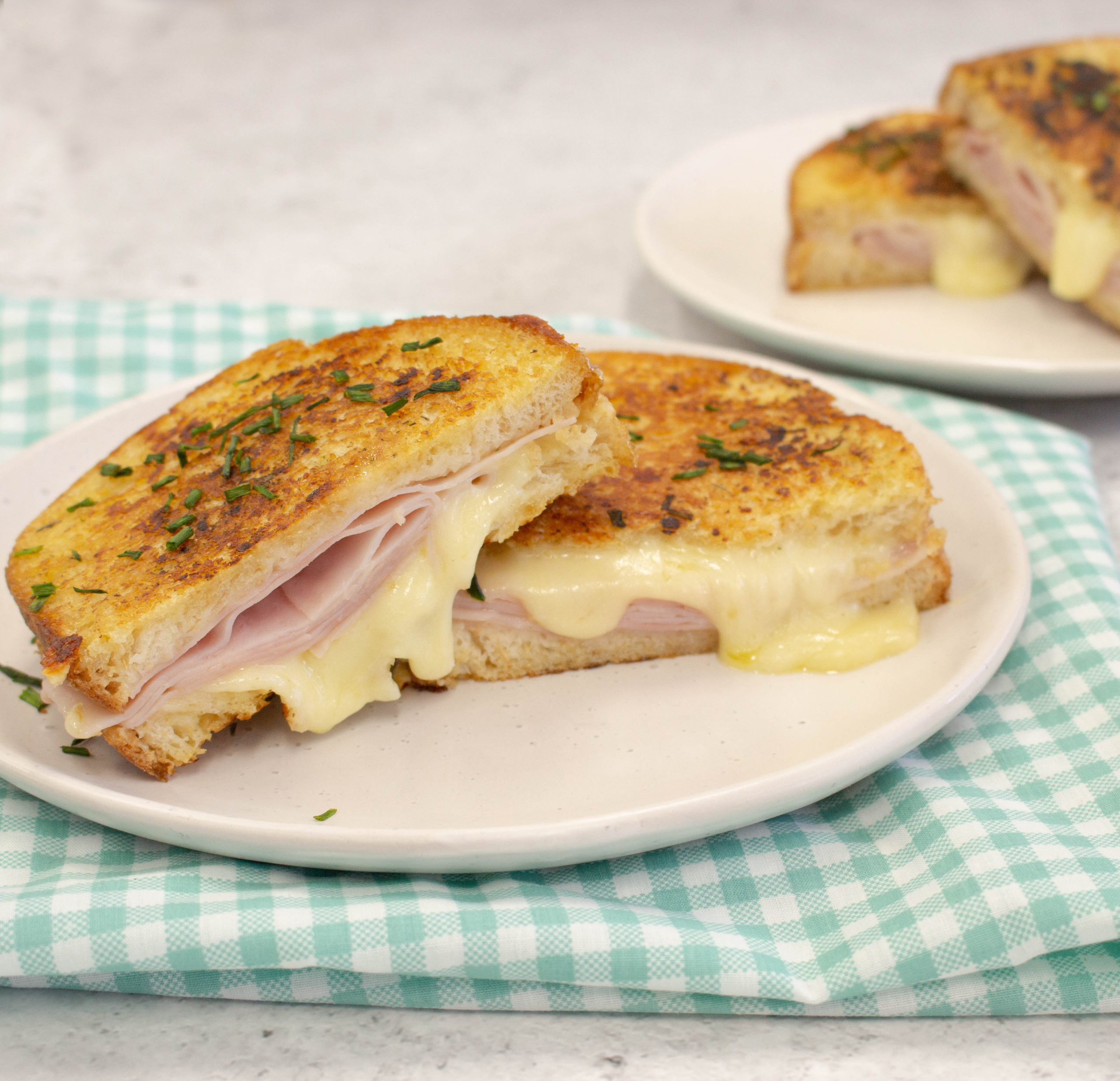 Ham & Cheese Garlic bread toastie - Leg ham