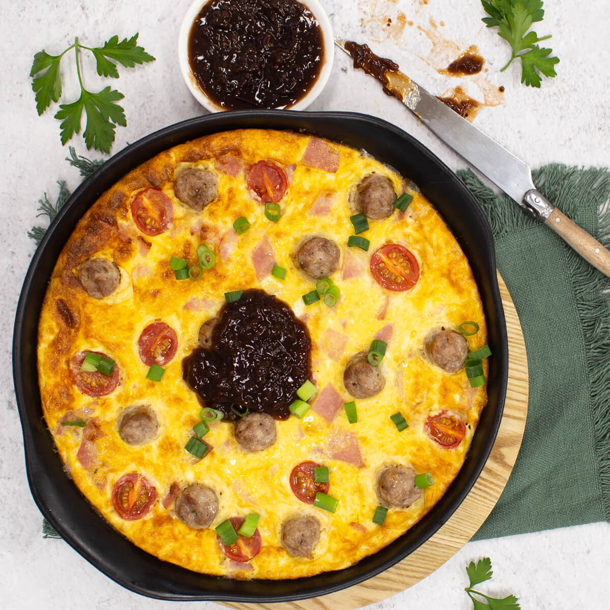 Spicy Sicilian Sausage Omelet
