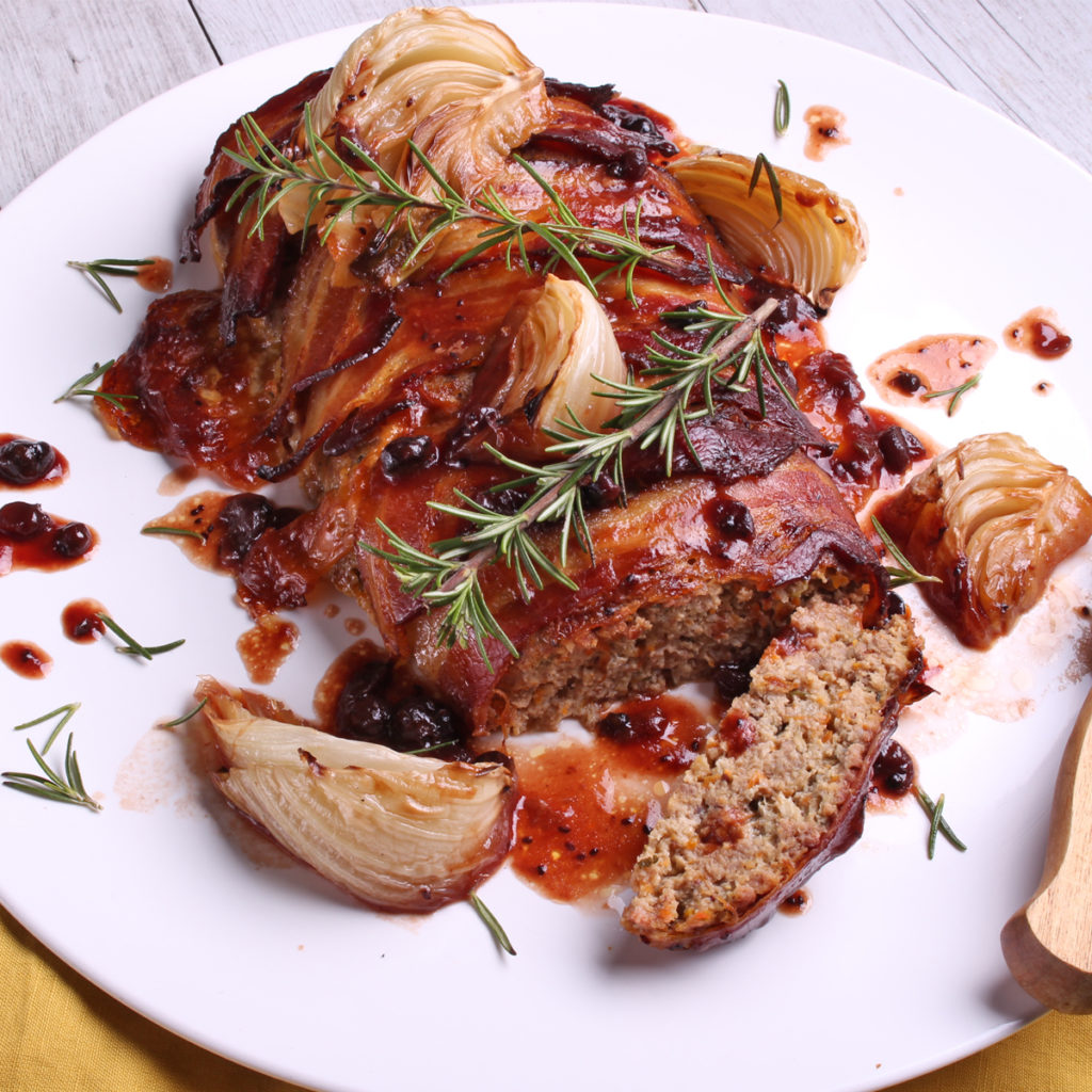 Bacon & Fennel Meatloaf with Fig & Onion Relish