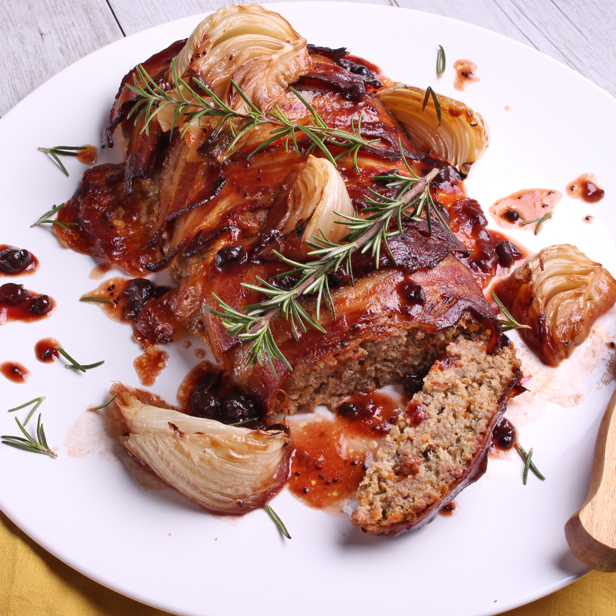 Bacon & Fennel Meatloaf with Fig & Onion Relish