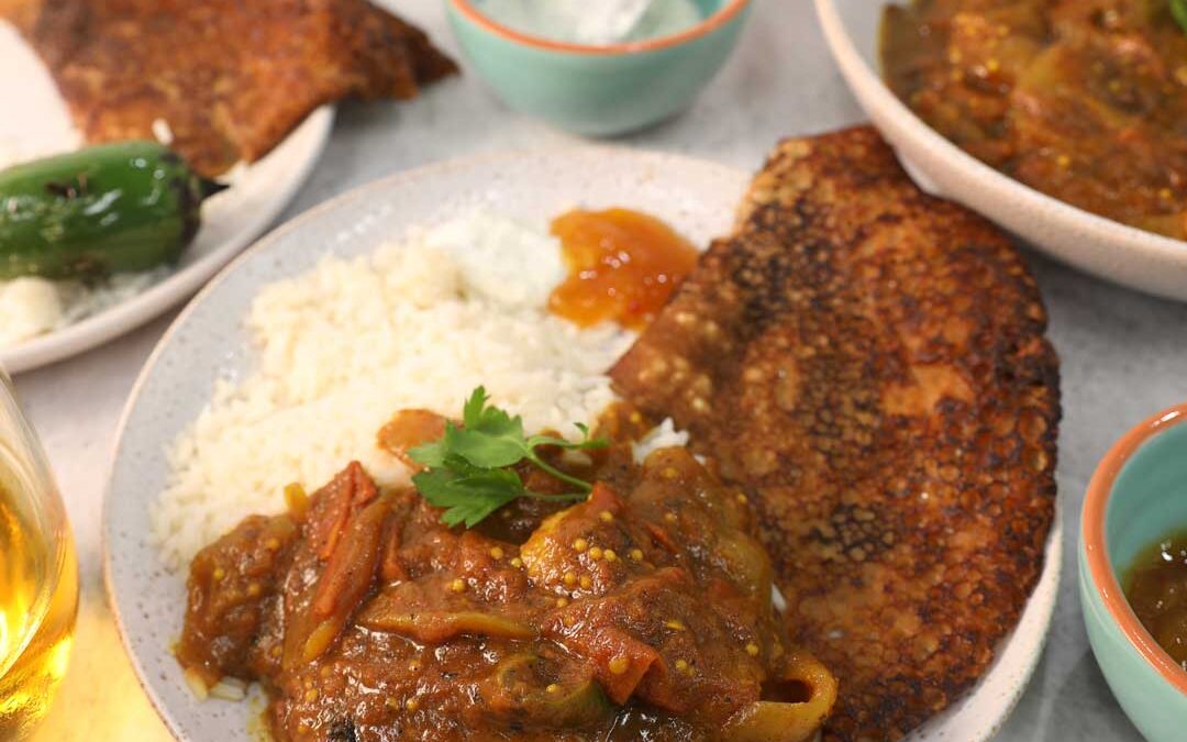 African Curry with Injera Pancakes