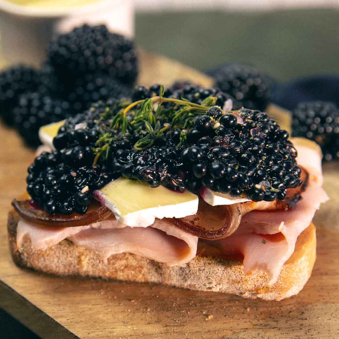 SunPork Fresh Foods - Ham Bacon Blackberry Open Sandwich