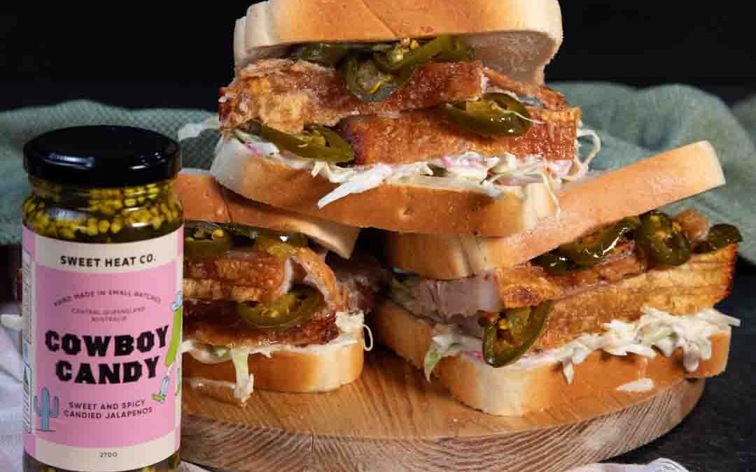 Pork Belly & Cowboy Candy Sandwich
