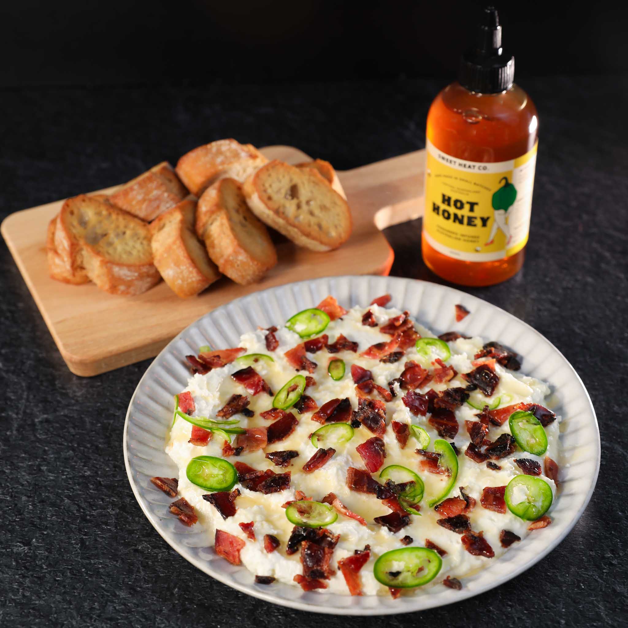 SunPork Fresh Foods - Hot Honey Bacon & Goat Cheese Dip