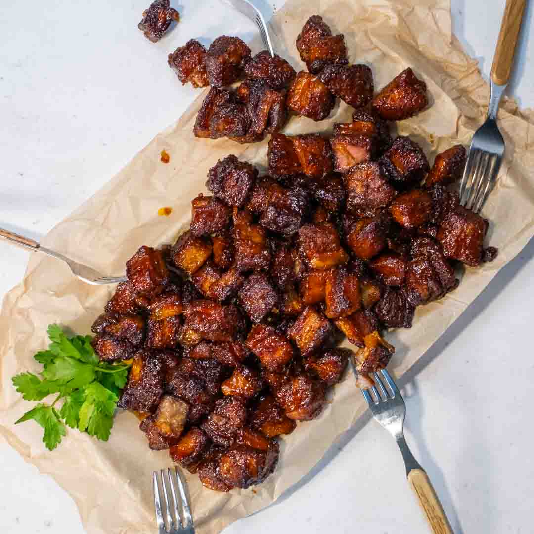 SunPork Fresh Foods - Whiskey Orange Pork Belly Burnt Ends